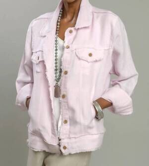NEW CROWN LINEN jessie linen jacket in lilac